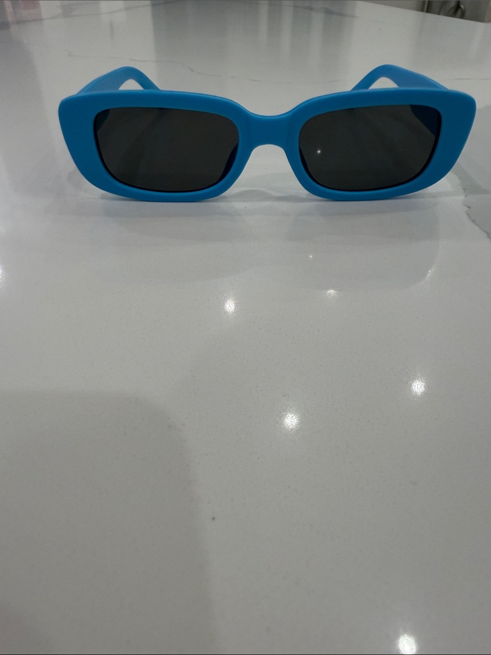 Bold Blue Rectangular Sunglasses
